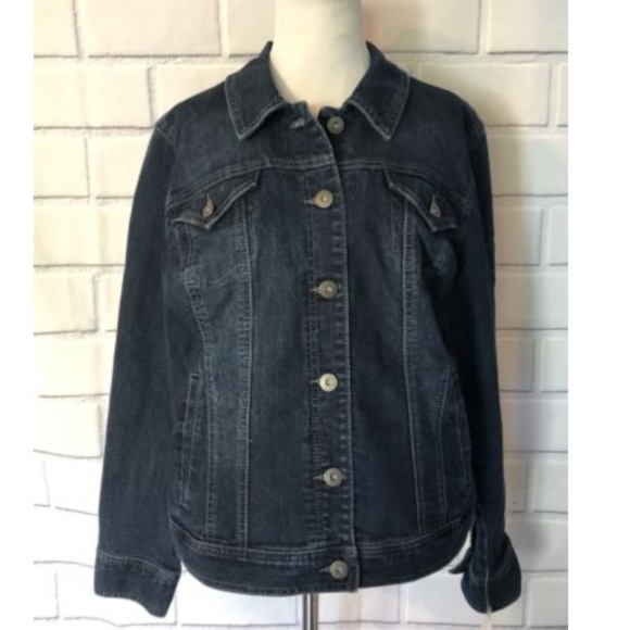 Style & Co. Jackets & Blazers - NWT Style & Co Denim Jean Jacket Embroidered Back